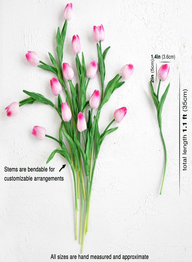 FiveSeasonStuff Real Touch Tulips Artificial Flowers - 15 Stems Faux Tulip Bouquet in Gift Box for Wedding, Home Decor, Party, Floral Arrangements (Creamy Pink) - Image 5